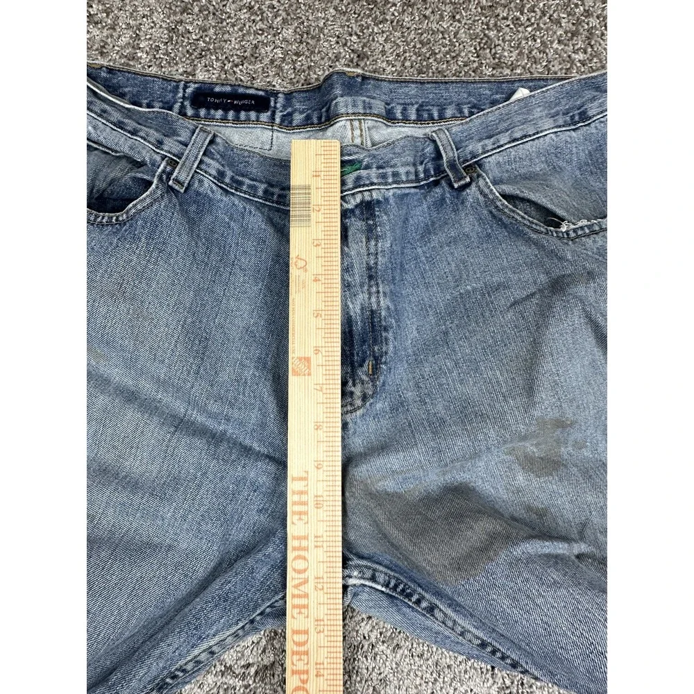 Vintage Tommy‎ Hilfiger Jeans Mens 38x30 Y2K Grunge Distressed Baggy Thrashed